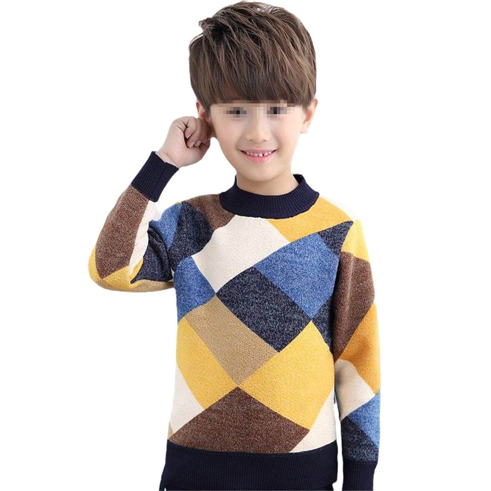Boys Sweaters Baby Stripe Plaid Pullover Knit Kids Clothes Autumn Winter Tops Children Sweaters Boy Clothing O-Neck 3 12T
