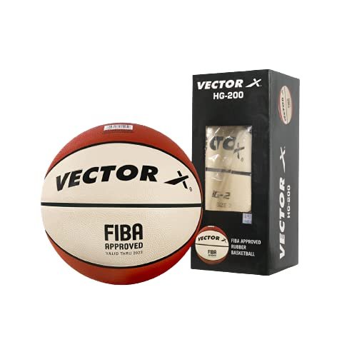 Vector X HG-200 Professional Basketball Men's Size 7 Ball Without Air Pump Rubber Basketball Indoor and Outdoor Ball Size 7 Professional Training Sports Match Adult and Youth