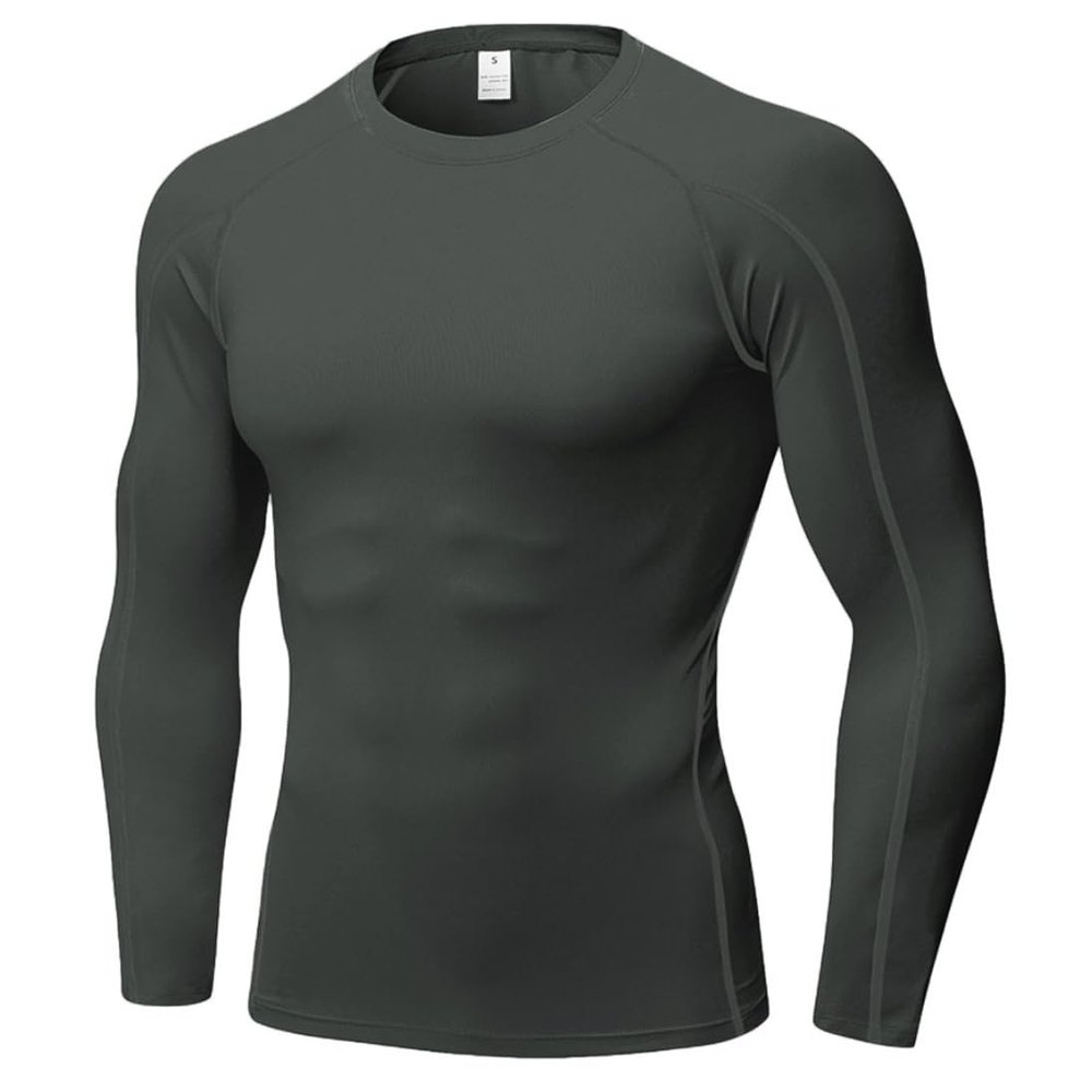 Men's Compression Shirts Long Sleeve, Base-Layer Quick Dry Workout T Shirts Sports Running Tops for Gym