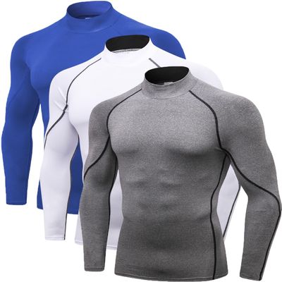 2/3 Pack Men's Compression Shirts Long Sleeve Workout Shirts Mock Turtleneck Athletic Base Layer Active Undershirts Tops