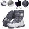 DADAWEN Girls Boys Snow Boots Winter Outdoor Waterproof Slip Resistant Cold Weather Shoes (Toddler/Little Kid/Big Kid) Grey US Size 11 M Little Kid view 2