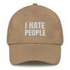 CreativeTees4You I Hate People Funny Antisocial Introvert Embroidered Dad Hat Adjustable Cotton Cap Khaki view 1