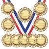 10 Pack of Volleyball Gold Medals Trophy Award with Neck Ribbons SM view 1
