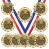 10 Pack of Lacrosse Gold Medals Trophy Award with Neck Ribbons SM view 1