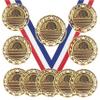 10 Pack of Swimming Swim Gold Medals Trophy Award with Neck Ribbons SM view 1