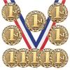 10 Pack of 1st Place Gold Medals Trophy Award with Neck Ribbons SM view 1
