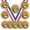 10 Pack of Ice Hockey Gold Medals Trophy Award with Neck Ribbons SM view 1