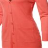 Long Sleeve Casual Button Up Long-Line Sweater Viscose Open Front Knit Cardigan Orange M view 4