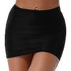Hedmy Women's Sheer Ultra See Through Low Waist Ruched Micro Mini Skirts Pencil Skirt Bodycon Dress Black One Size view 4