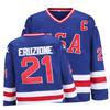YWIES Hockey Jersey of USA 1980 Olympic Team Jerseys #21 Mike Eruzione Stitched Letters and Numbers Blue S-XXXL view 1
