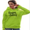 Go All Out Medium Safety Green Mens Sunday Funday Cute Football Sweatshirt Hoodie view 1