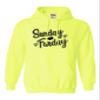 Go All Out Medium Safety Green Mens Sunday Funday Cute Football Sweatshirt Hoodie view 2