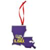 LSU Tiger Eye State Shaped Metal Christmas Ornament view 1