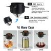4Pcs Foldable Camping Cups & Mugs Pot 304-Food-Grade Camping Pot Cookware Set Stainless Steel Outdoor Camp Cooking Set with Vented lid Coffee Filter Stainless Steel Backpacking Cup (33+24oz) view 3