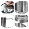 4Pcs Foldable Camping Cups & Mugs Pot 304-Food-Grade Camping Pot Cookware Set Stainless Steel Outdoor Camp Cooking Set with Vented lid Coffee Filter Stainless Steel Backpacking Cup (33+24oz) view 4