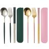 Travel Utensils, 8PCS Reusable Utensils Set with Case, Travel Silverware Set With Case, Camping Utensils, Portable Utensils for Lunch Box, Spoon and Fork Set for Lunch Box, Travel Chopsticks view 1