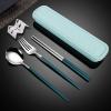 Travel Utensils, 8PCS Reusable Utensils Set with Case, Travel Silverware Set With Case, Camping Utensils, Portable Utensils for Lunch Box, Spoon and Fork Set for Lunch Box, Travel Chopsticks view 3