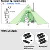 Preself 3 Person Lightweight Tipi Hot Tent with Fire Retardant Flue Pipes Window Teepee Tents for Family Team Outdoor Backpacking Camping Hiking (Khaki T2 Large) view 3