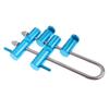 Milageto Aluminum Long Friction Rack Descender for Climbing Mountaineering Gear, Blue view 1