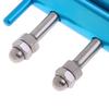 Milageto Aluminum Long Friction Rack Descender for Climbing Mountaineering Gear, Blue view 2