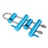 Milageto Aluminum Long Friction Rack Descender for Climbing Mountaineering Gear, Blue view 3