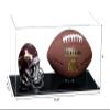 Better Display Cases Acrylic Display Case for Full Size Football and Mini Helmet - Large Rectangle Box with Clear Case and Black Base 19.25" x 8.25" x 8" (A103/B47) view 2