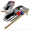 2-in-1 Cornhole & Pong Table - for College, Tailgate, Parties | Includes - 8FtPong Table, Cornhole Board Set 4x2Ft, (8) Cornhole Bags (22) Cups (6) Pong Balls & (2) Racks (White Deer Flag) view 2