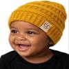 Funky Junque Baby Winter Hat  Cute Newborn Beanie, Infant Girl Hats 012 Months, Soft Knit Baby Beanies for Boys & Girls, Cozy Warm Stocking Stuffer Gift: Mustard view 1