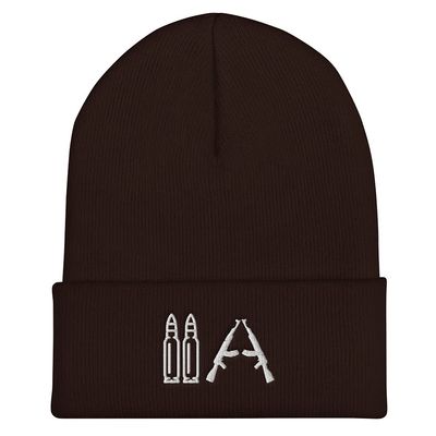 2nd Amendment Hats for Men| 2A Hats for Men - Cuffed Beanie Brown
