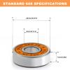Premium 20Pcs 608rs Bearings Skateboard Bearings Chrome Steel Bearing Longboard Bearings (8x22x7mm) Double Rubber Sealed Deep Groove Bearing view 2