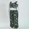 easyforever Kids Girls Athletic Tracksuit Crop Tops with Leggings Activewear Workout Dance Gymnastic Outfits Camouflage Green 6 view 4