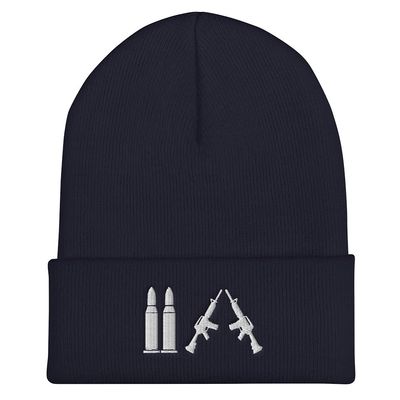 2nd Amendment Hats for Men| 2A Hats for Men - Cuffed Beanie - Hilarious Design Navy