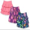 Amazon Brand - Spotted Zebra Girls' Knit Ruffle Scooter Skirts, 3-Pack Jungle/Fries/Pink, Medium