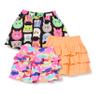 Amazon Essentials Toddler Girls' Knitted Ruffle Scooter Skirts (Previously Spotted Zebra), Pack of 3, Black Cat/Light Orange/Pink Rainbow Print, 2T view 1
