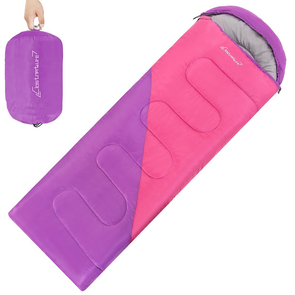 Clostnature Sleeping Bag for Adults and Kids - Lightweight Camping Sleeping Bag for Girls, Boys, Youths, Ultralight Backpacking Sleeping Bags for Cold Weather - Compression Sack Included(Right Zipper)