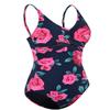 Hilor Slimming One Piece Swimsuit for Women Ruched Tummy Control Swimwear Sexy V Neck Bathing Suits Monokini Red Rose 8 view 4