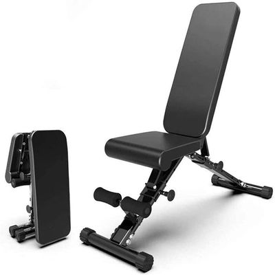 SMSOM Weight Bench Adjustable, Dumbell Workout Weight Bench, Foldable Workout Bench for Home Gym Strength Training Press Bench, Easy Installation, Thicken Premium Steel Widen Seat (Black)