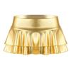 Hedmy Women's Shiny Metallic Double Layered Ruffle Pleated Mini Skirt Rave Dance Festivals Costume Gold XX-Large view 2