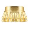 Hedmy Women's Shiny Metallic Double Layered Ruffle Pleated Mini Skirt Rave Dance Festivals Costume Gold XX-Large view 3