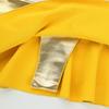 Hedmy Women's Shiny Metallic Double Layered Ruffle Pleated Mini Skirt Rave Dance Festivals Costume Gold XX-Large view 4