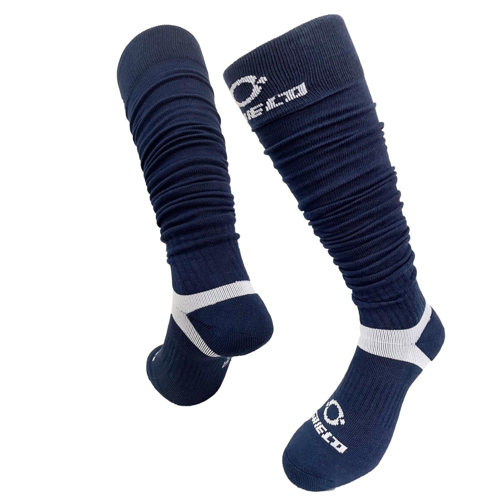 O SHIELD Football Scrunch Socks, Extra Long Athletic Soccer Achilles Supporter, Comfortable Material Cottons, Suitable for Men, Adult Size, Navy Blue, M Size, 8.66 Inches to 10.24 Inches