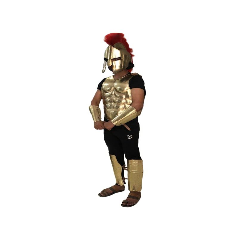 Nautical-Mart Roman Brass Muscle Armor Functional Medieval Cuirass Halloween Costume (Complete Set)