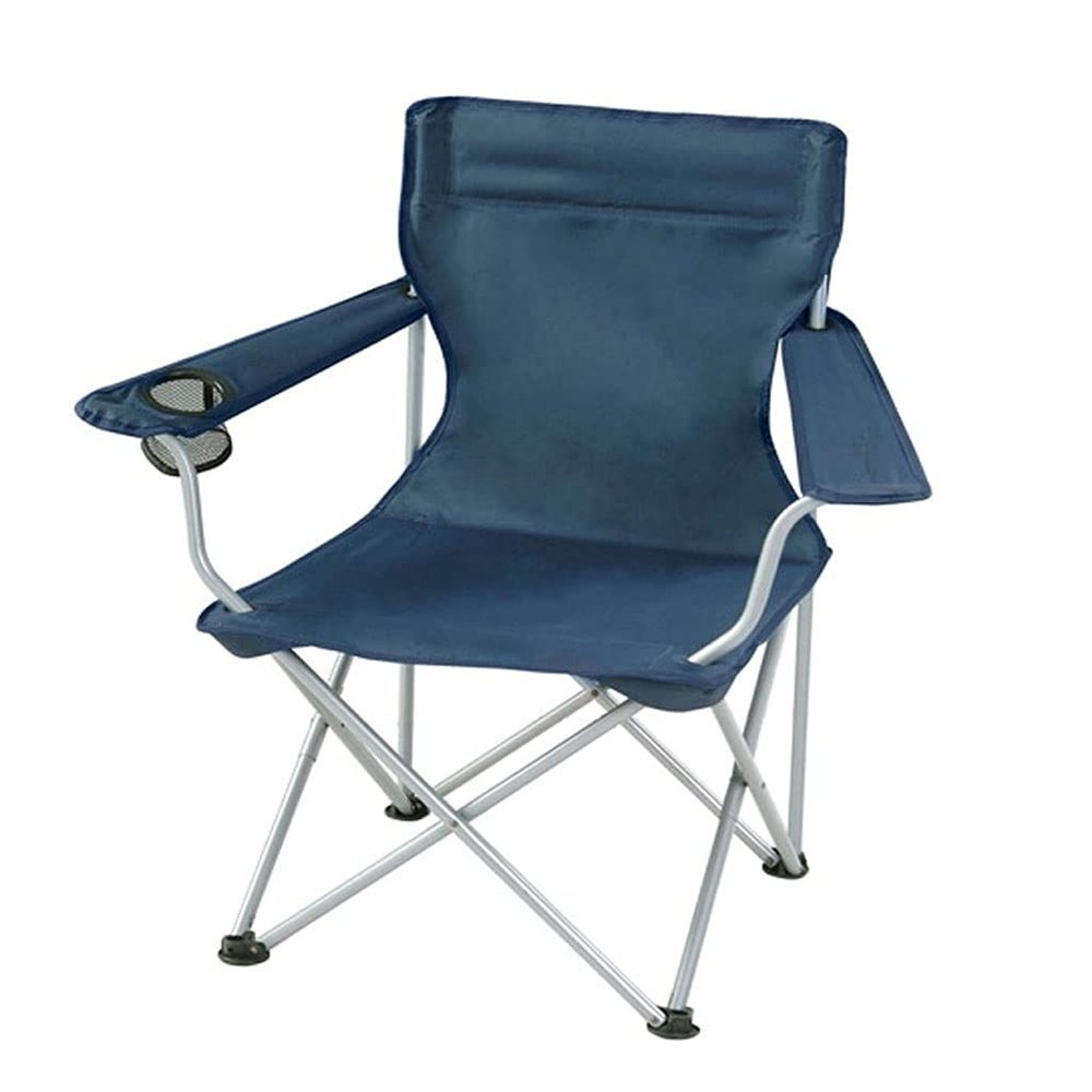 BBZY Portable Camping Chair, Folding Chair Upholstered Armchair, 220 Pounds, with Cup Holder, Outdoor/Indoor Use