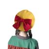 seven wolves Kids Girls Winter Warm 100% Wool Beret Hats Fedoras with Bowknot Winter Beanie Cap, 1-Yellow view 1