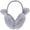 IPENNY Womens Girls Winter Warm Cute Cat Earmuffs Soft Plush Ear Warmer Outdoor Ear Covers Earflap Headband (With Ear,Grey) view 2