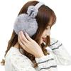 IPENNY Womens Girls Winter Warm Cute Cat Earmuffs Soft Plush Ear Warmer Outdoor Ear Covers Earflap Headband (With Ear,Grey) view 4