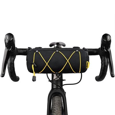 Rhinowalk Bike Handlebar Bag, Bicycle Front Bag Frame Storage Roll Bag Mountain Road Bikes Commuter Shoulder Bag Professional Cycling Accessories-Black
