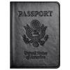 Eoehro Passport and Vaccine Card Holder Combo, Faux Leather, Compact, Lightweight, Waterproof, AA-Black view 1