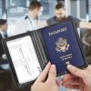 Eoehro Passport and Vaccine Card Holder Combo, Faux Leather, Compact, Lightweight, Waterproof, AA-Black view 2