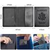 Eoehro Passport and Vaccine Card Holder Combo, Faux Leather, Compact, Lightweight, Waterproof, AA-Black view 3